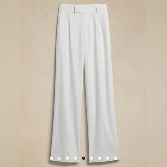 NWT! Banana Republic White High-Rise Linen Blend Pant - Multiple Sizes 💛 - Picture 7 of 7